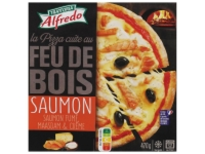 Pizza cuite au feu de bois saumon
