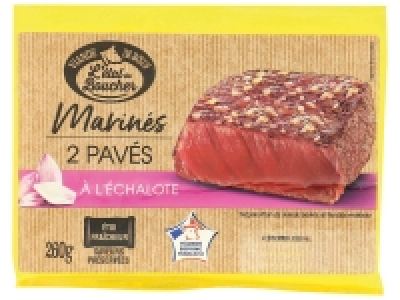 Lidl  2 pavés de buf marinés à léchalote