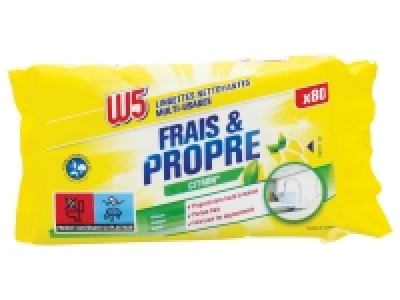 80 lingettes nettoyantes multi-usages 1.25 €