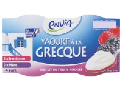 Yaourts à la grecque sur lit de fruits rouges