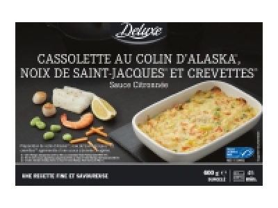 Cassolette au colin dAlaska, noix de Saint-Jacques et crevettes