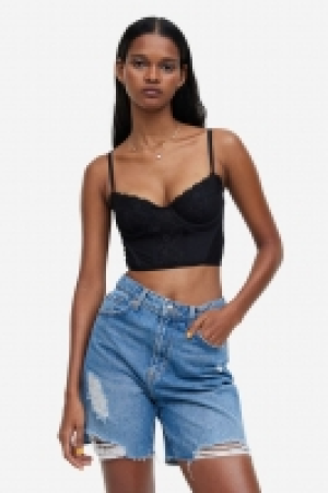 HM  Top bustier en mesh avec dentelle
