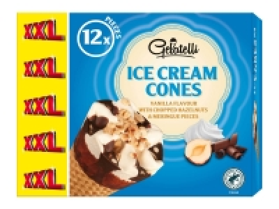 Lidl  12 cônes saveur vanille meringue < noisette