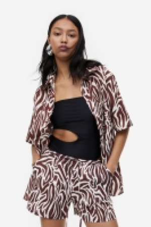 HM  Short en lin mélangé avec taille élastique