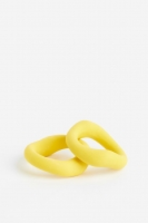 HM  Lot de 2 ronds de serviette en grès cérame
