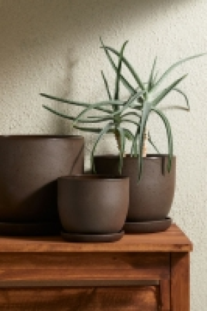 HM  Terracotta plant pot < saucer