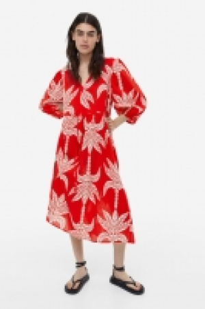 HM  Robe en coton à manches ballon
