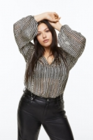 HM  Blouse volantée en crêpe