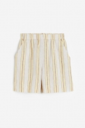 Short en lin avec taille élastique
