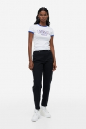 HM  Pantalon en twill Mom Loose Fit