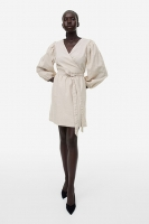 Robe portefeuille en lin mélangé