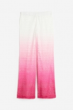 Pantalon évasé en jersey à motif ajouré