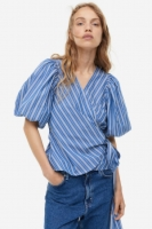 HM  Blouse à fermeture croisée avec manches ballon