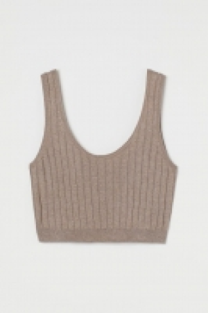 HM  Crop top en maille côtelée