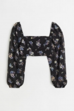 HM  Crop top à manches bouffantes