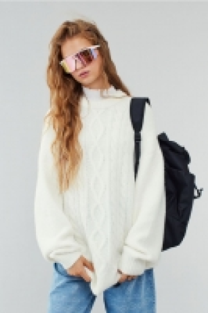 Pull oversize en maille torsadée