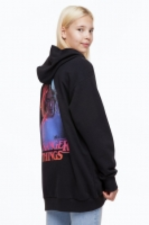 Veste oversize imprimée avec capuche et zip