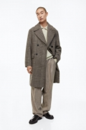 Manteau à double boutonnage en laine mélangée
