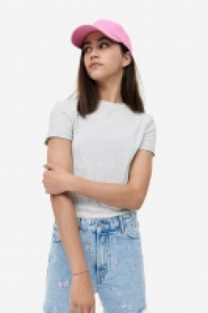 HM  Top en jersey de coton côtelé