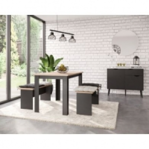 et 2 bancs PASTA noir et imitation chêne 149.99 €