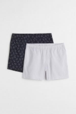 HM  Lot de 2 shorts de pyjama Regular Fit en popeline