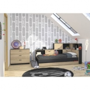 avec rangements imitation chêne et noir 299.99 €